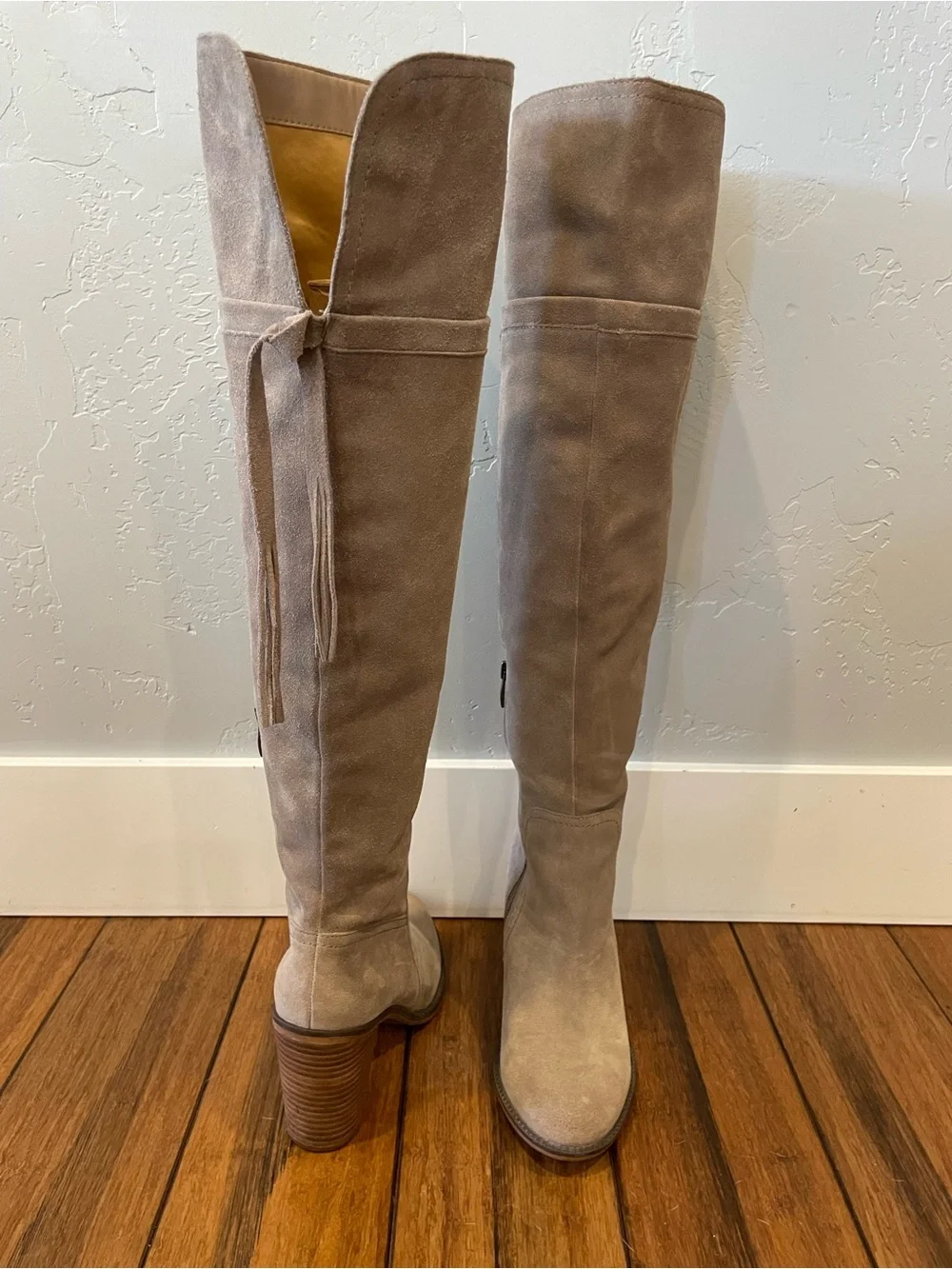 New Franco Sarto genuine suede Over-the-Knee Block Heel Boots 8.5 ret.$185
